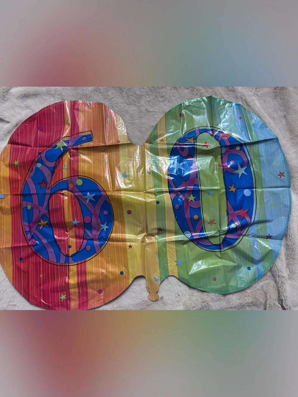 Colorful 60 Number Mylar Balloon - Multicolor